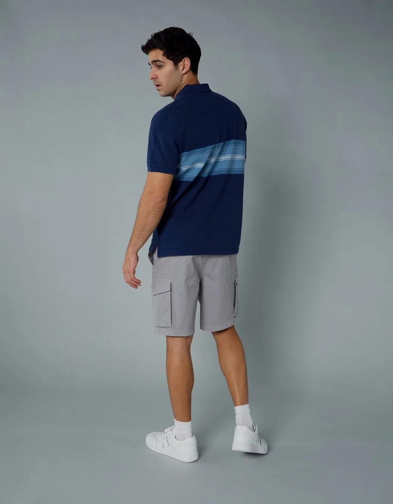 امريكان ايجل تي-شيرت بولو مخطط ومزين بالشعار